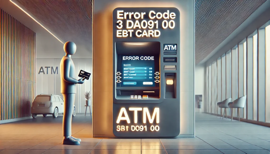 ATM error code 3 DA091 00 EBT card